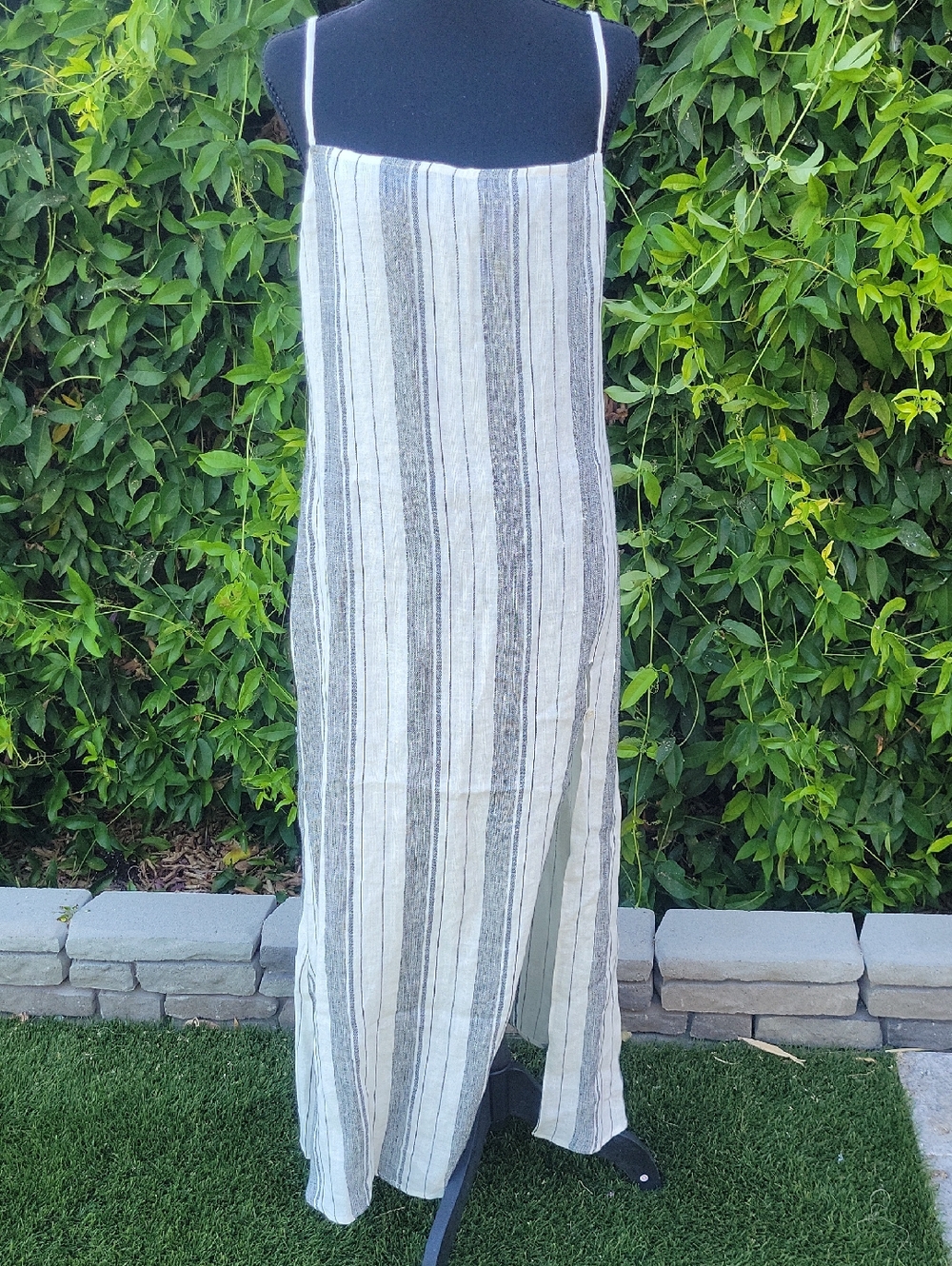 Reformation Pineapple Linen Maxi Dress Vista Stripe M NO SASH/BELT